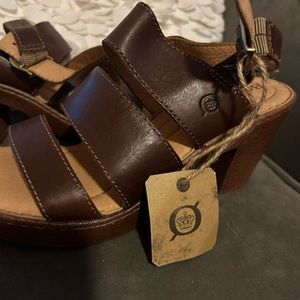 Born Brown leather sandals. Brand new, Size 10.
